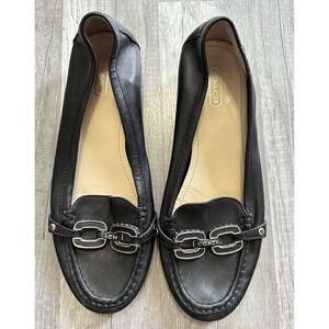 Coach Ella Leather Moc Toe Loafers Womens Size 8 B Flat Comfort Shoes A2020